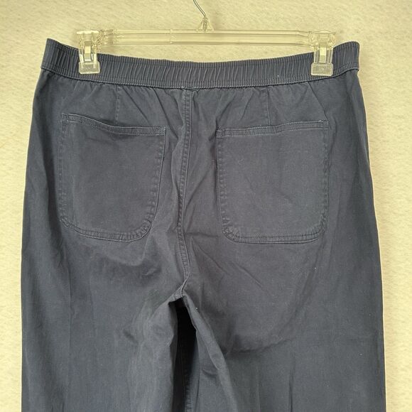 D&Co Pants Women M/L Navy Pullon Straight Leg Pocket Comfy Cottage Casual Office - Picture 9 of 11